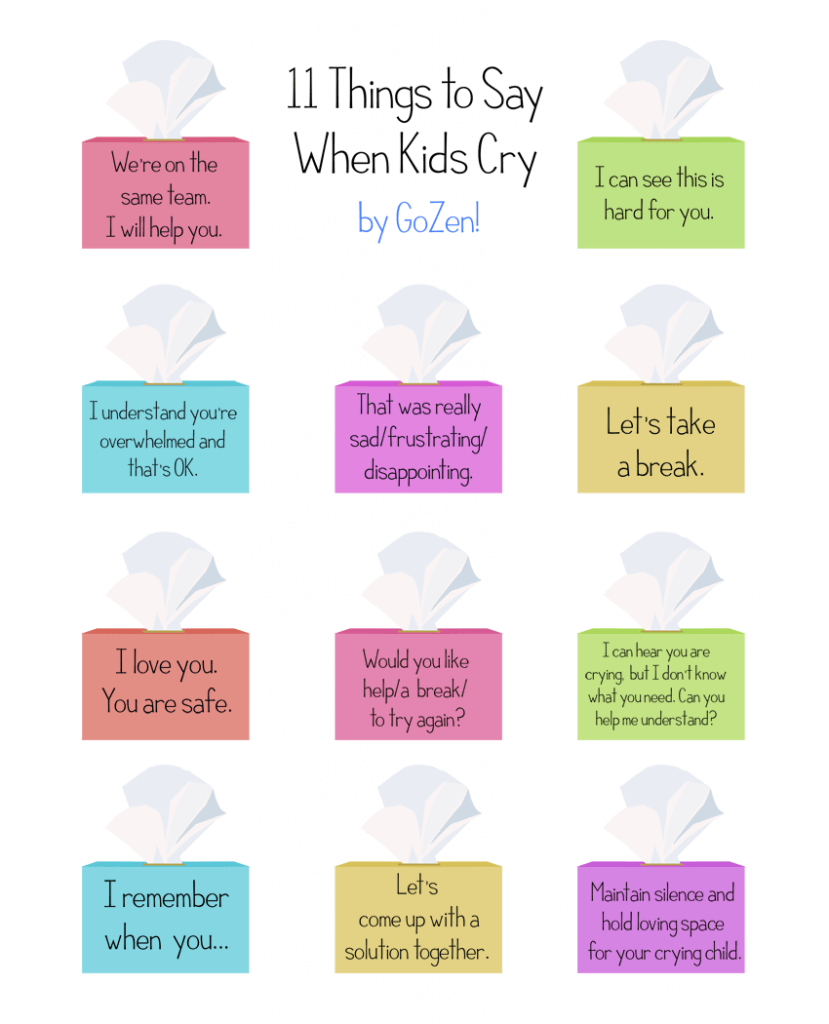 What to say to a crying child, 11 things to say