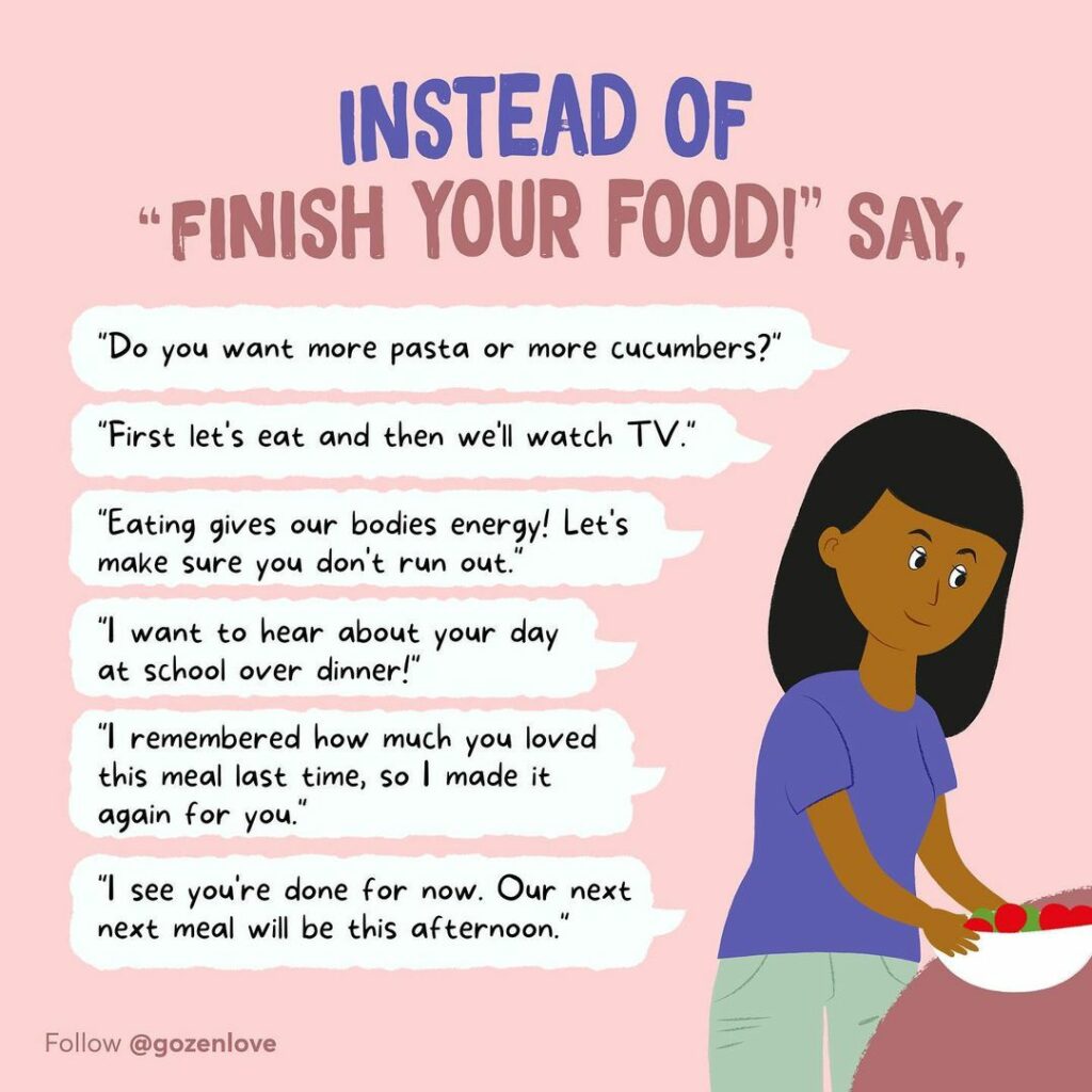 Instead of "Finish your food!", try these 6 phrases.