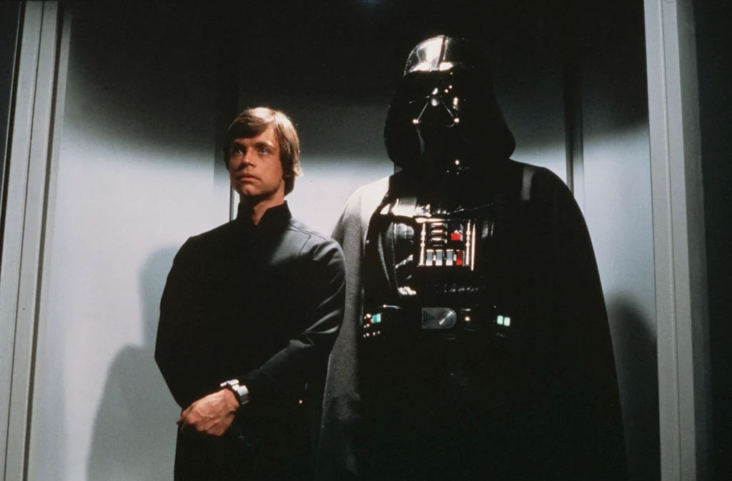 Luke and Darth Vader, from Return of the Jedi