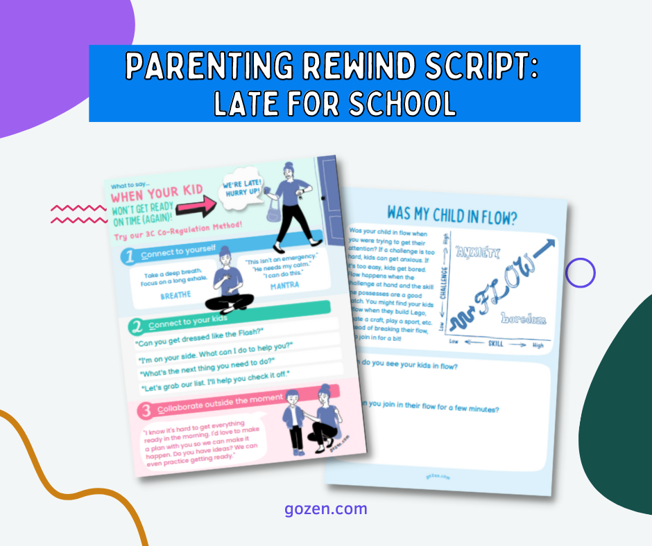 parenting rewind late for school title