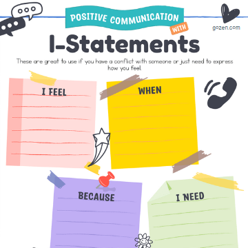 I statements worksheet for positive communication