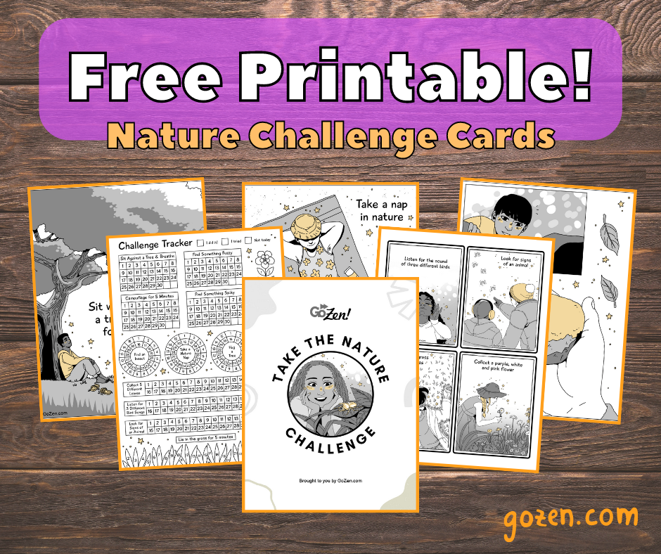 nature challenge cards for mindfulness